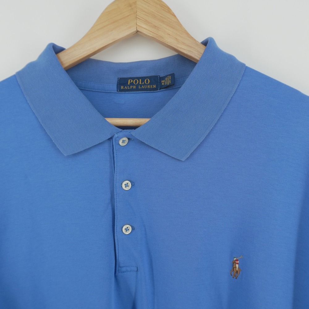 Polo Ralph Lauren Polo Shirt Mens 3XB Blue Short Sleeve Cotton Jersey Pony Logo